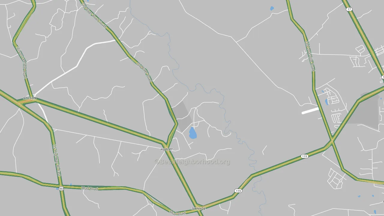 Hubert, GA Map of Noise Levels in Hubert