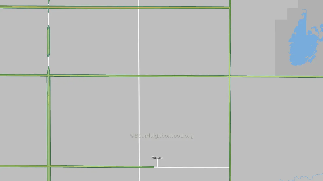 Hudson, KS Map of Noise Levels in Hudson