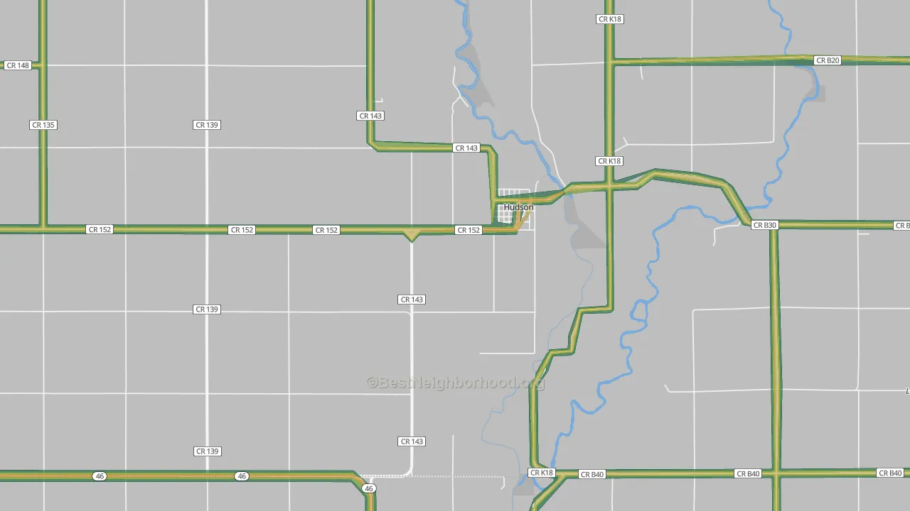 Hudson, SD Map of Noise Levels in Hudson
