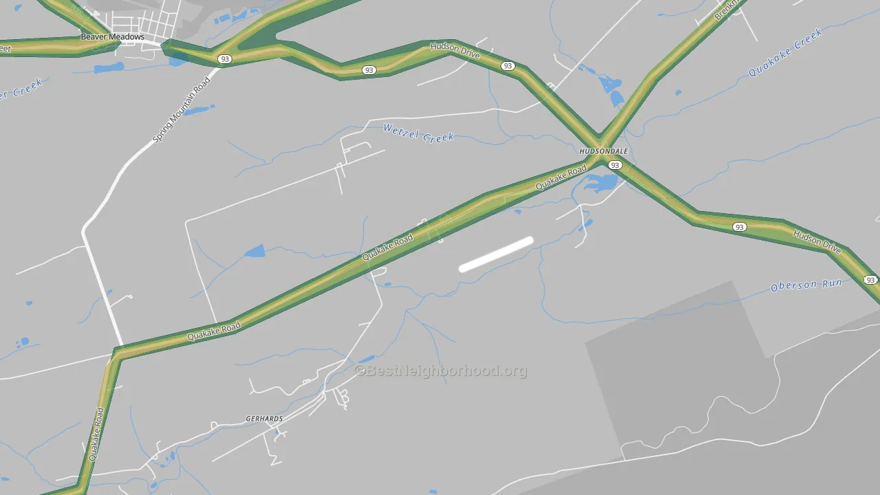 Hudsondale, PA Map of Noise Levels in Hudsondale