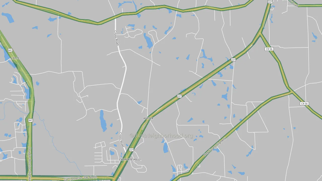 Huffer, GA Map of Noise Levels in Huffer