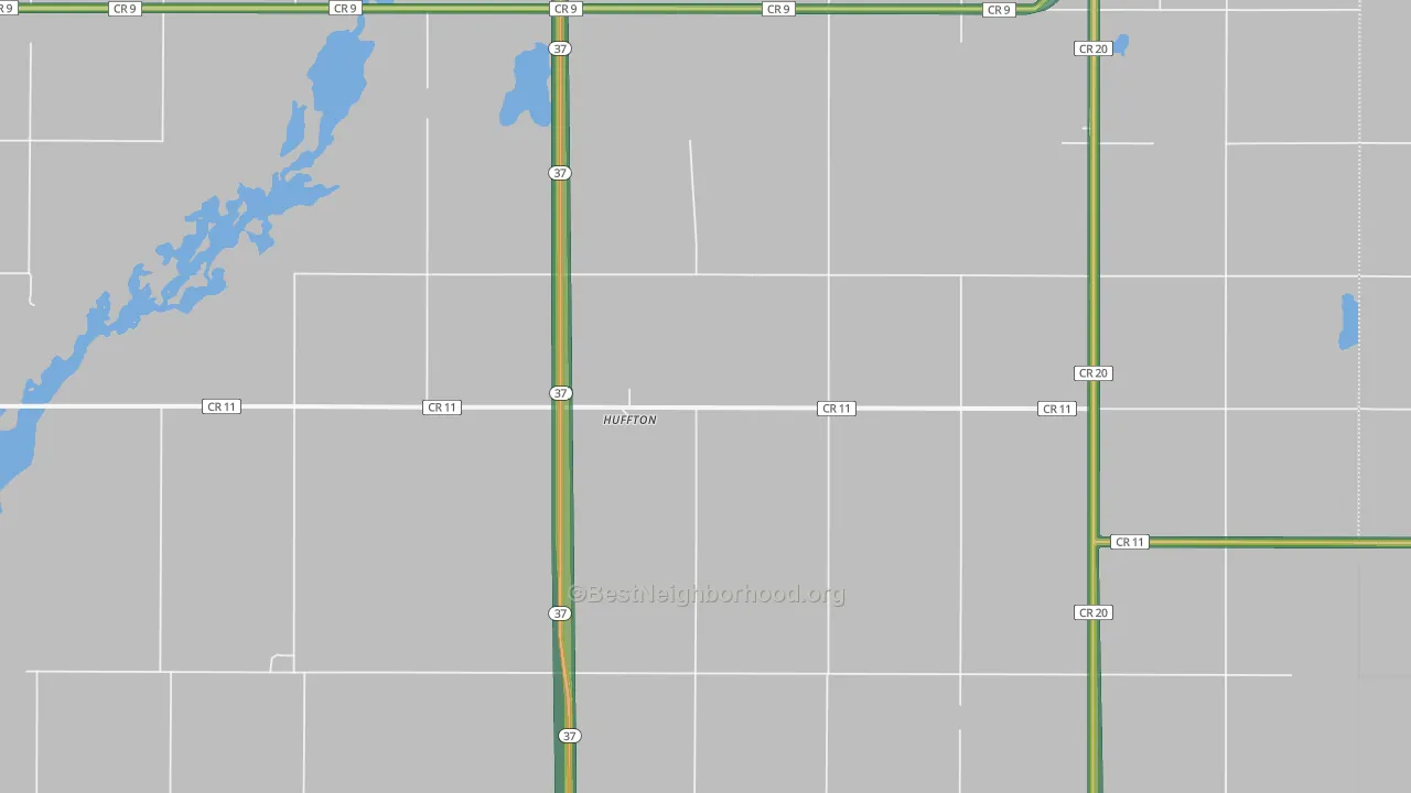 Huffton, SD Map of Noise Levels in Huffton