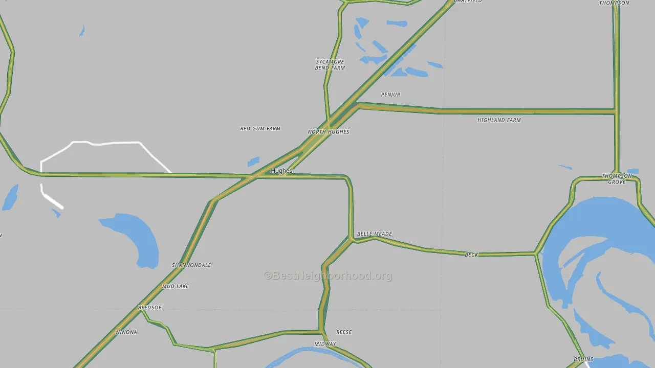 Hughes, AR Map of Noise Levels in Hughes