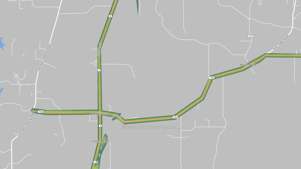 Hughes, LA Map of Noise Levels in Hughes
