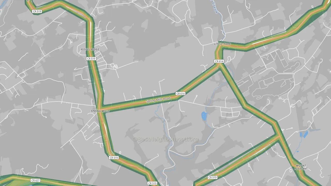 Hughesville, NJ Map of Noise Levels in Hughesville