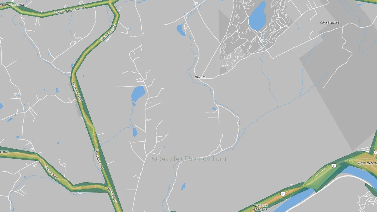 Hughs, PA Map of Noise Levels in Hughs