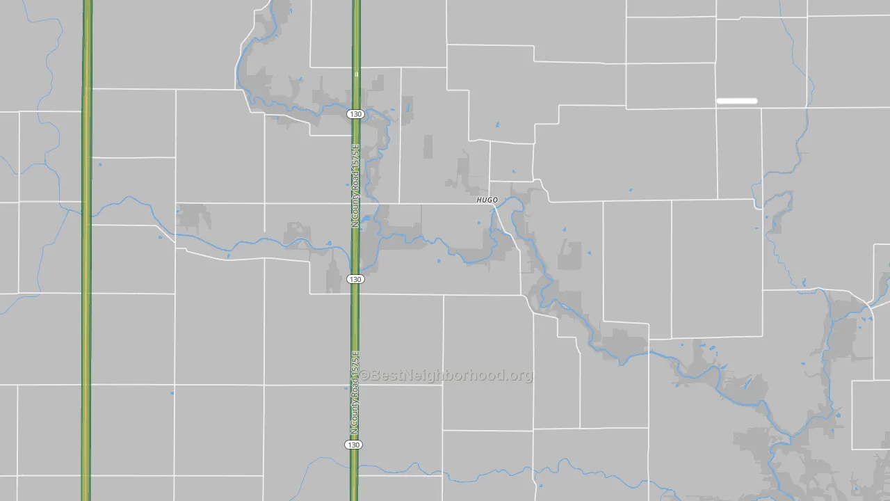 Hugo, IL Map of Noise Levels in Hugo
