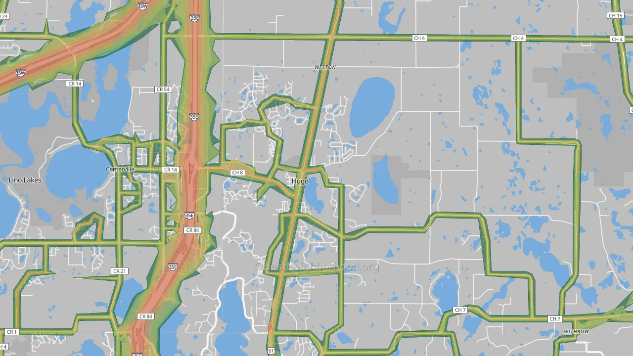 Hugo, MN Map of Noise Levels in Hugo