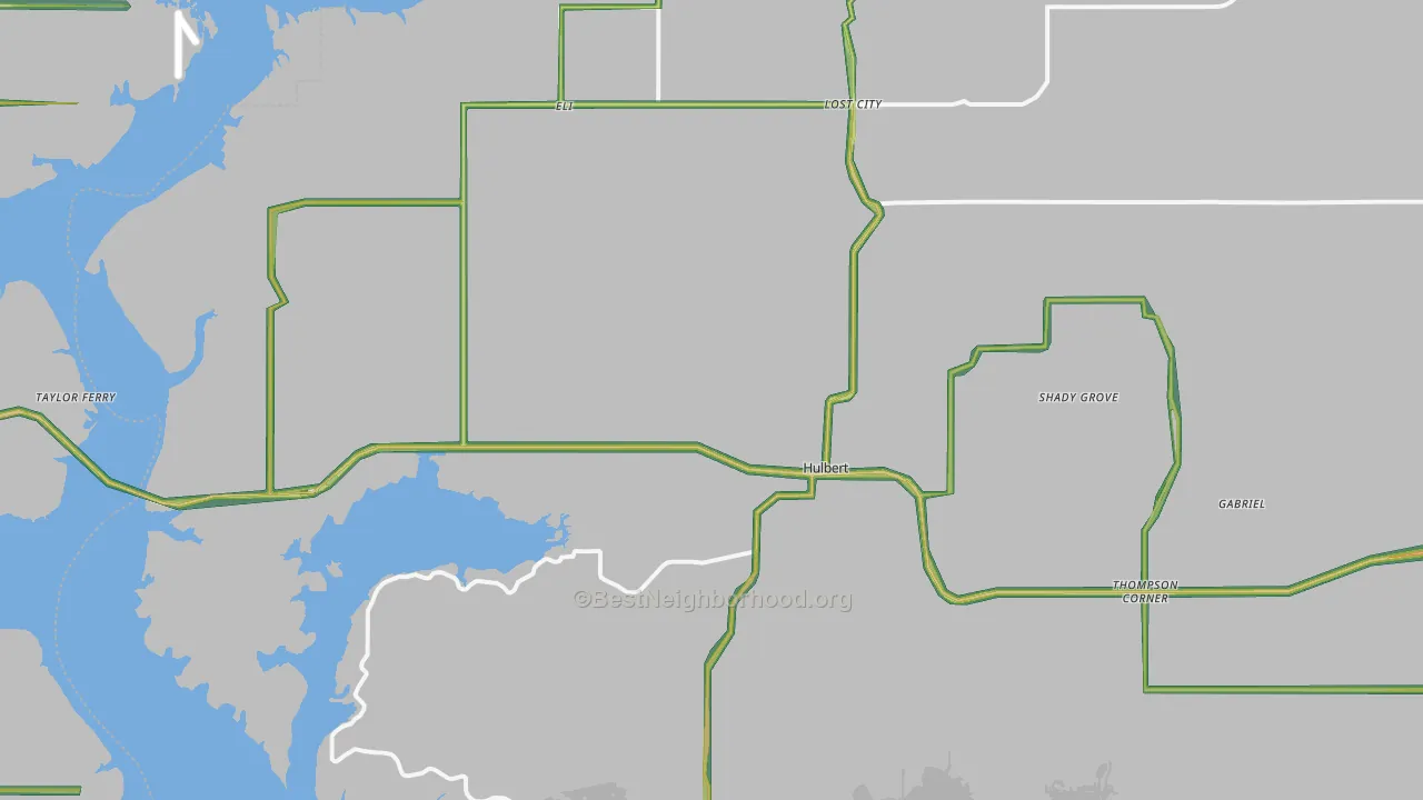 Hulbert, OK Map of Noise Levels in Hulbert