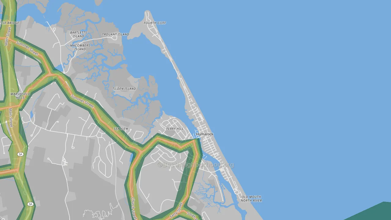 Humarock, MA Map of Noise Levels in Humarock