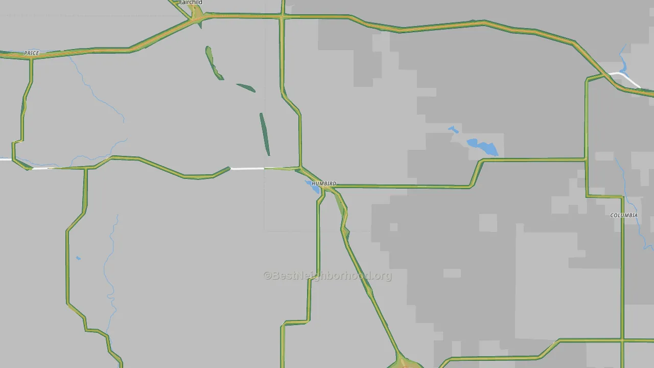Humbird, WI Map of Noise Levels in Humbird