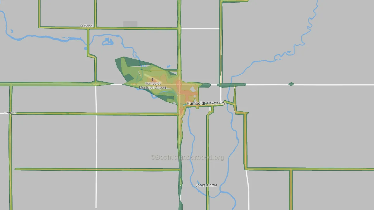 Humboldt, IA Map of Noise Levels in Humboldt