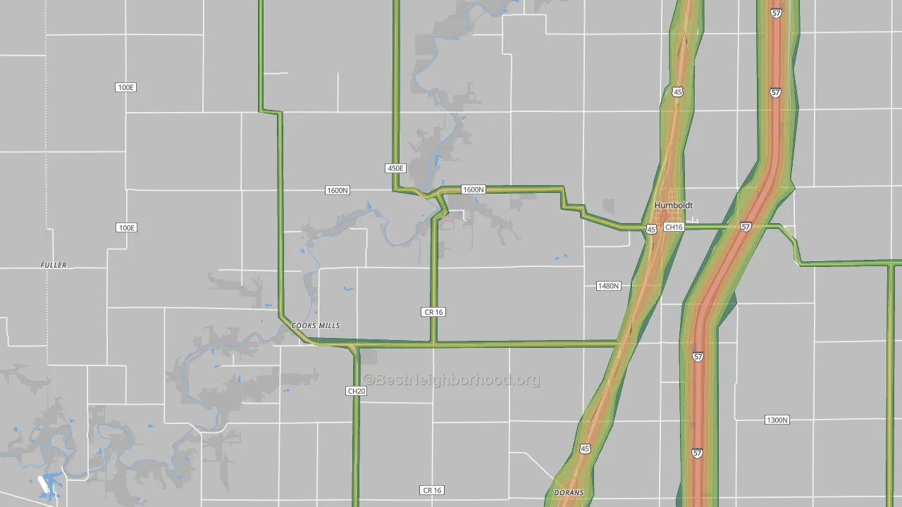 Humboldt, IL Map of Noise Levels in Humboldt