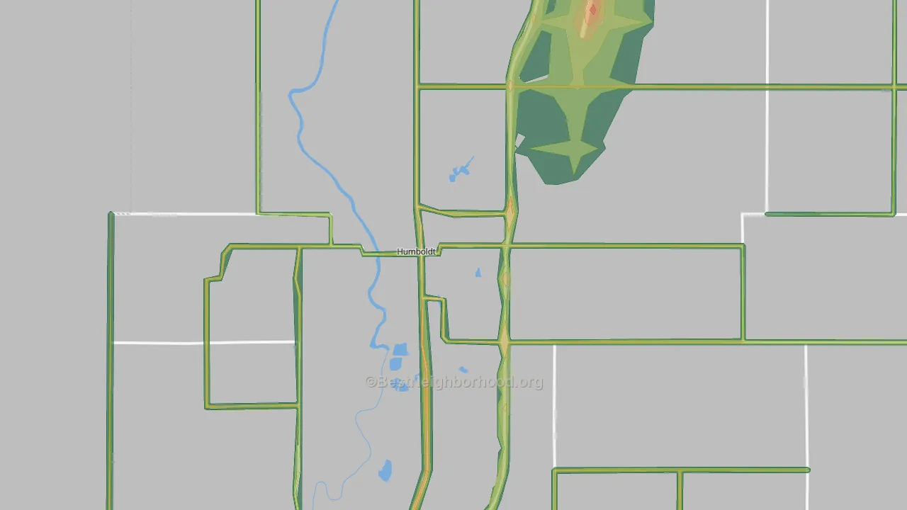 Humboldt, KS Map of Noise Levels in Humboldt