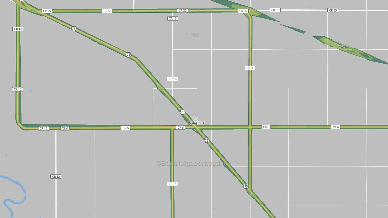 Humboldt, MN Map of Noise Levels in Humboldt