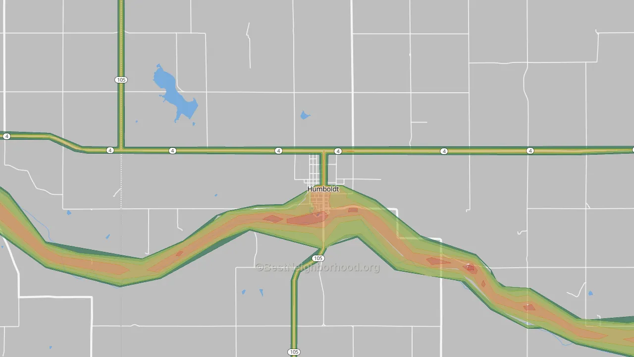 Humboldt, NE Map of Noise Levels in Humboldt