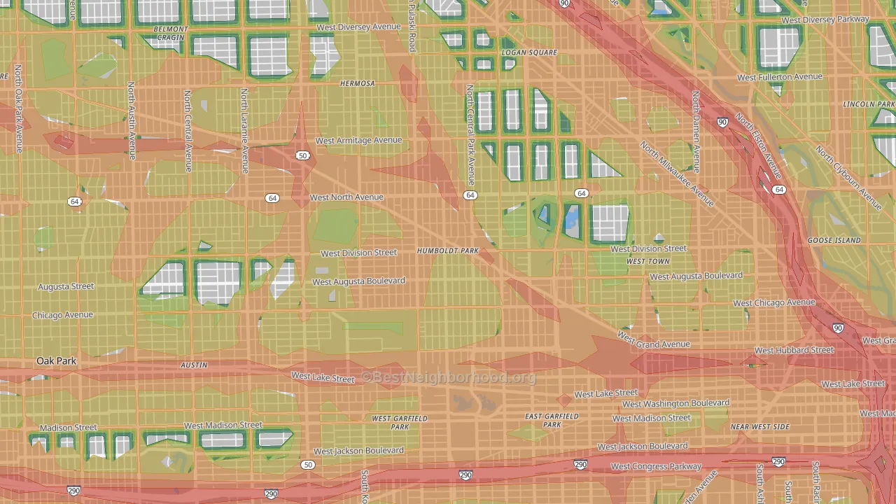 Humboldt Park, Chicago, IL Map of Noise Levels in Humboldt Park