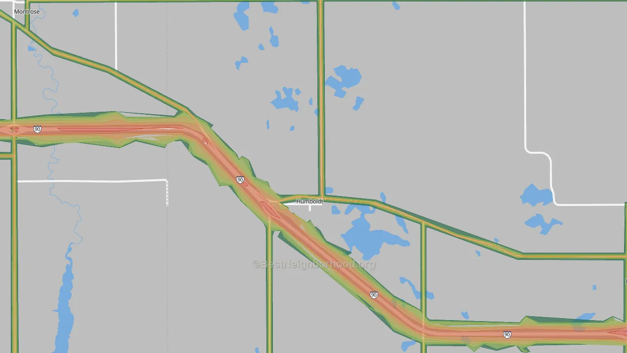 Humboldt, SD Map of Noise Levels in Humboldt