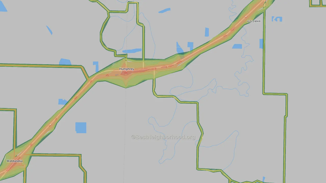 Humphrey, AR Map of Noise Levels in Humphrey