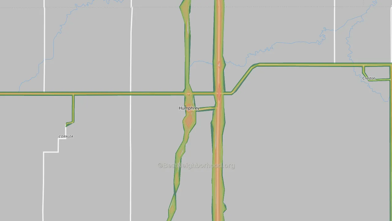 Humphrey, NE Map of Noise Levels in Humphrey