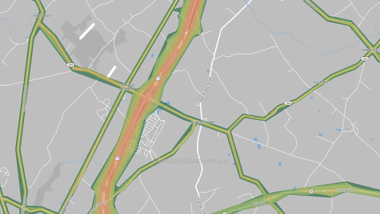 Hunterstown, PA Map of Noise Levels in Hunterstown