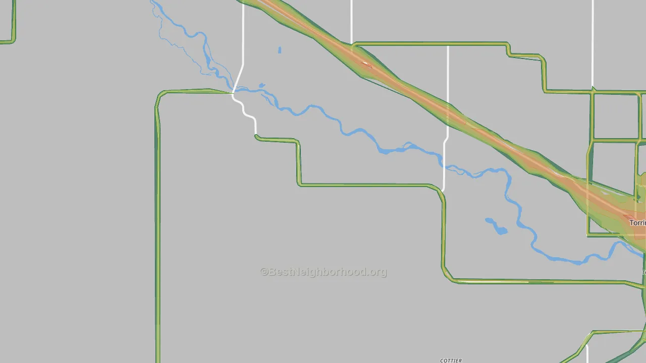 Huntley, WY Map of Noise Levels in Huntley
