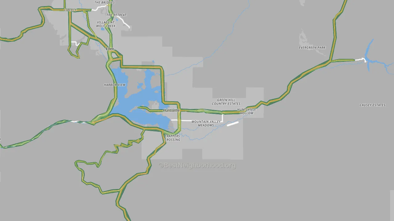 Huntsville, UT Map of Noise Levels in Huntsville
