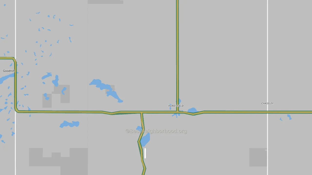 Hurdsfield, ND Map of Noise Levels in Hurdsfield