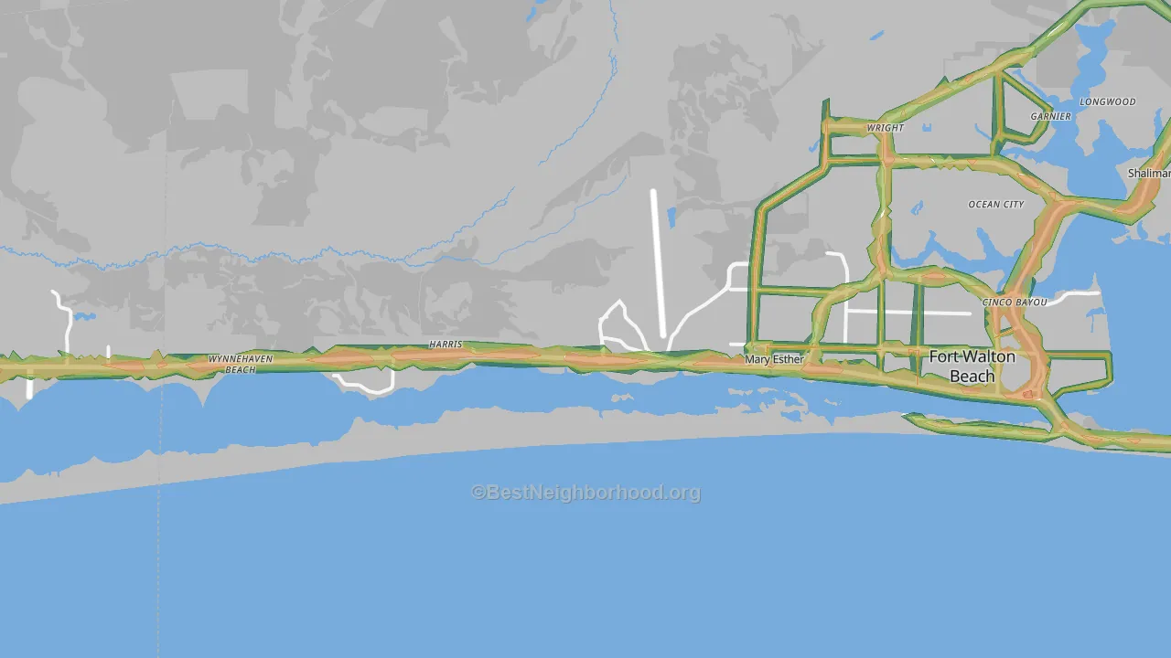 Hurlburt Field, FL Map of Noise Levels in Hurlburt Field