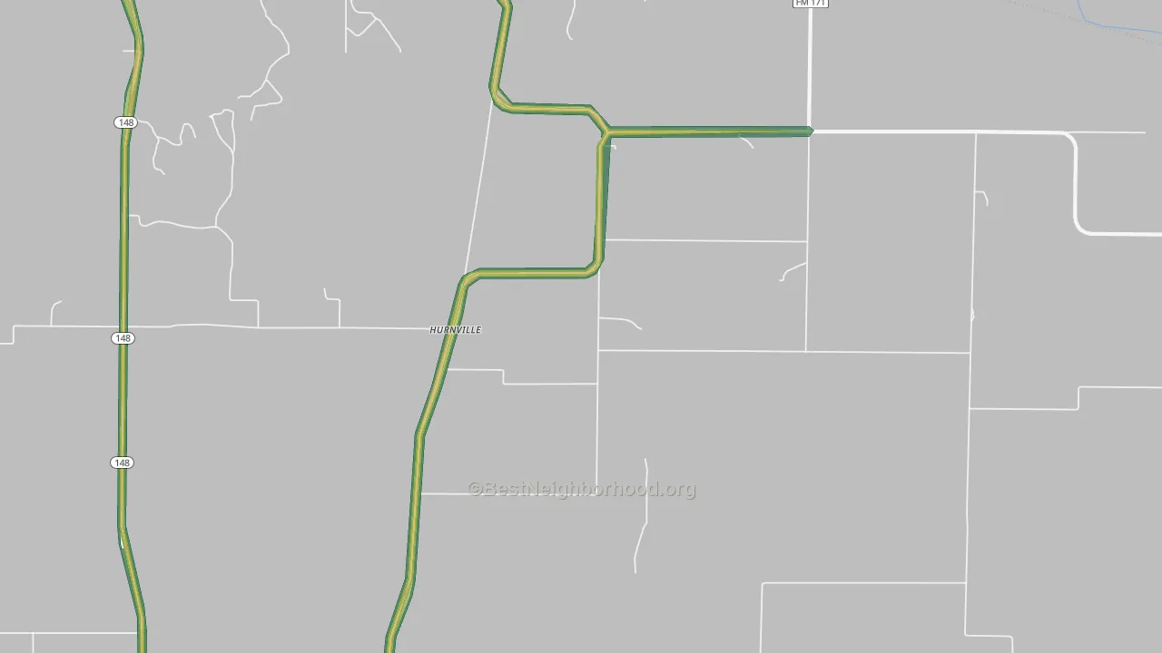 Hurnville, TX Map of Noise Levels in Hurnville