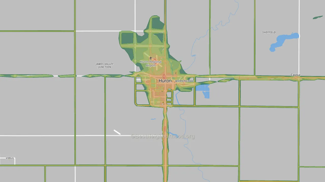Huron, SD Map of Noise Levels in Huron