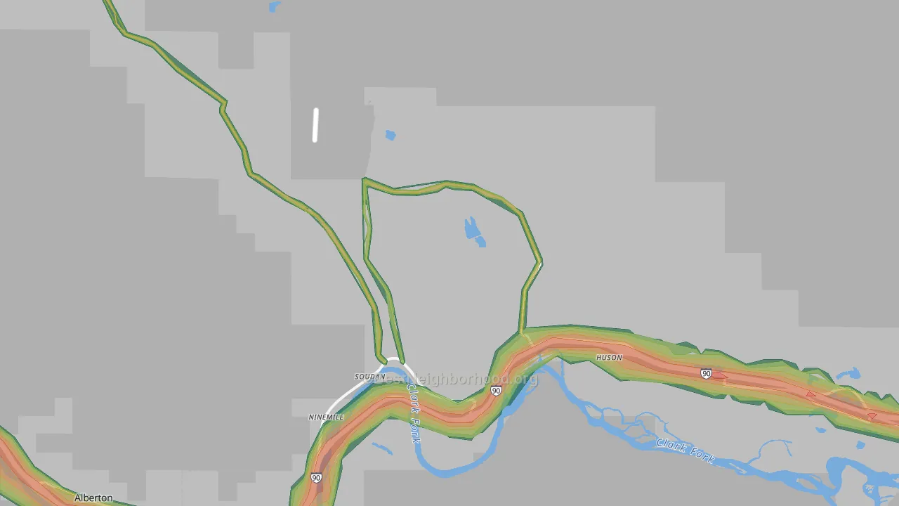 Huson, MT Map of Noise Levels in Huson