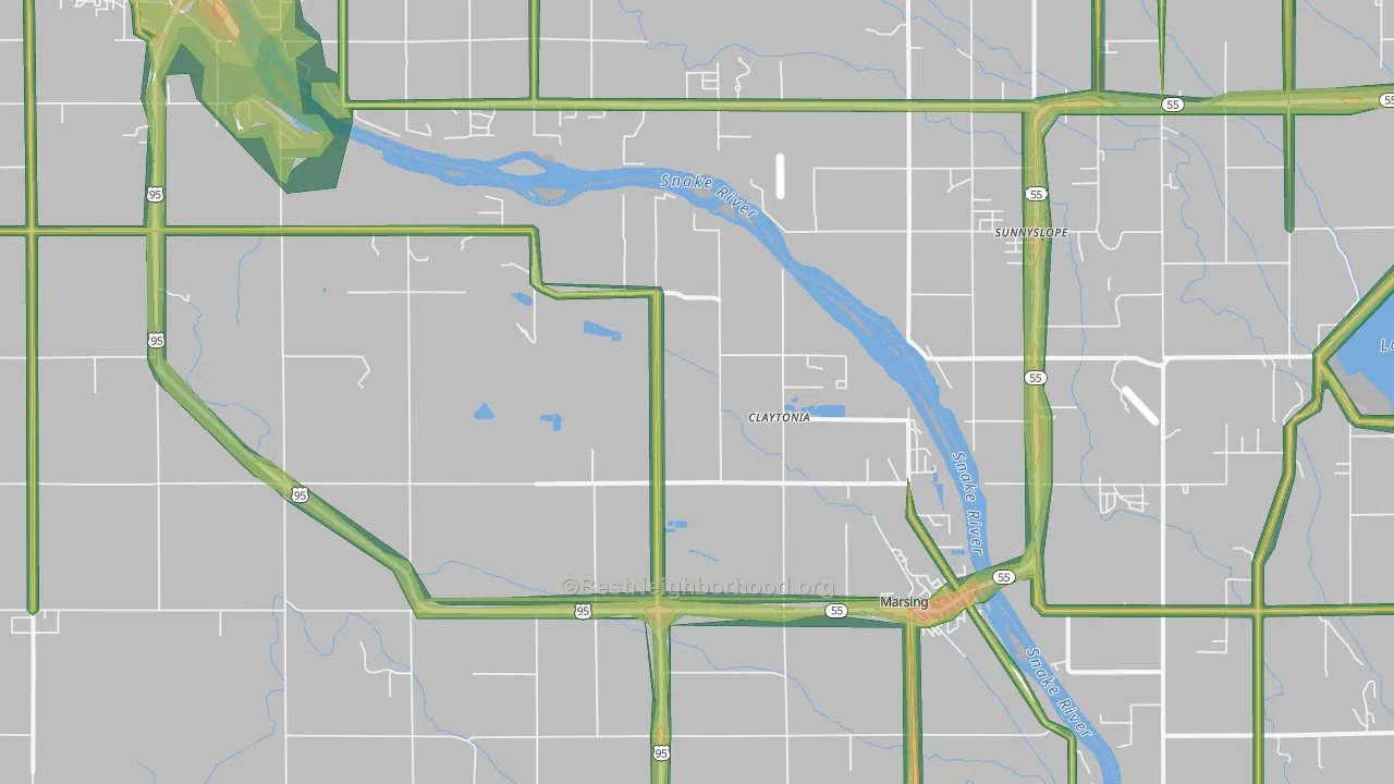 Huston, ID Map of Noise Levels in Huston