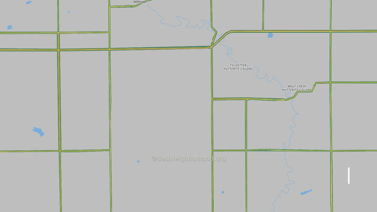 Hutchinson County, SD Map of Noise Levels in Hutchinson County