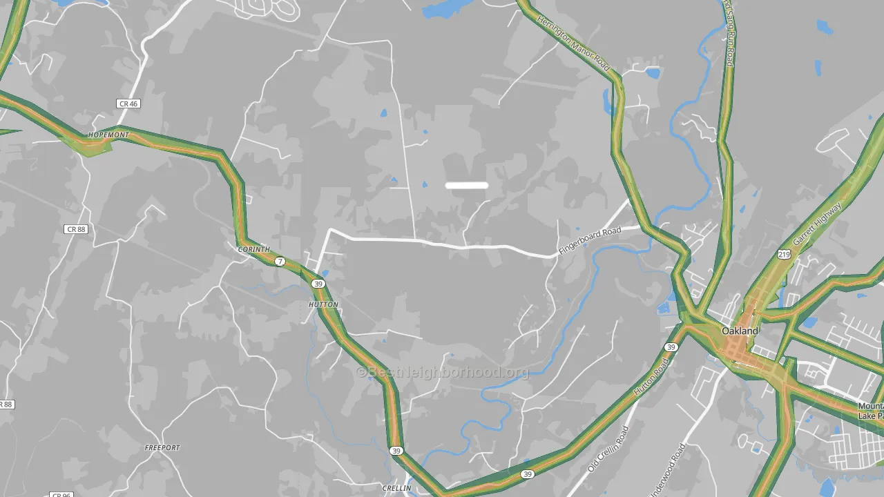 Hutton, MD Map of Noise Levels in Hutton