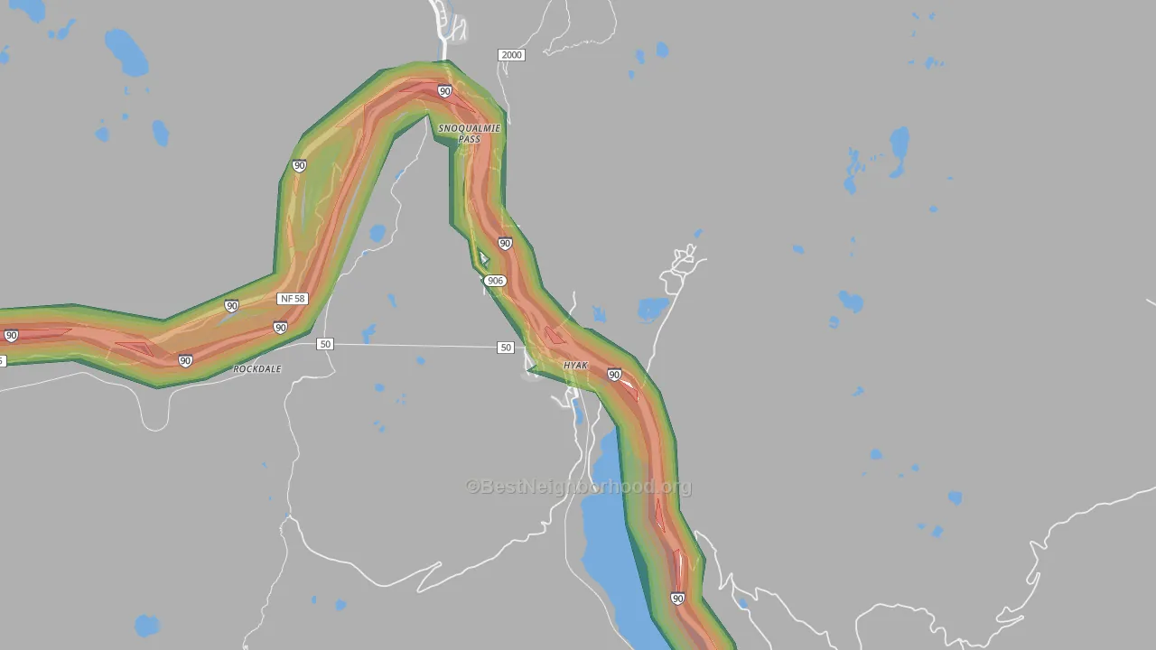 Hyak, WA Map of Noise Levels in Hyak
