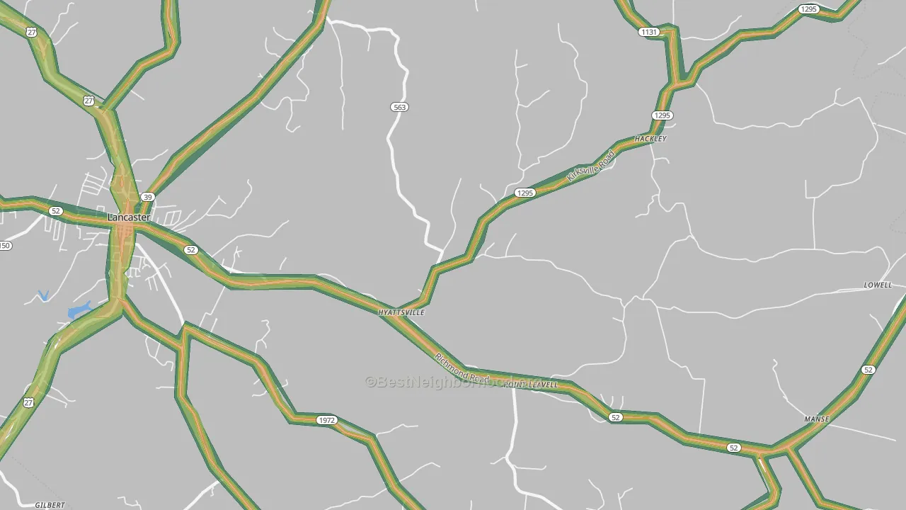 Hyattsville, KY Map of Noise Levels in Hyattsville