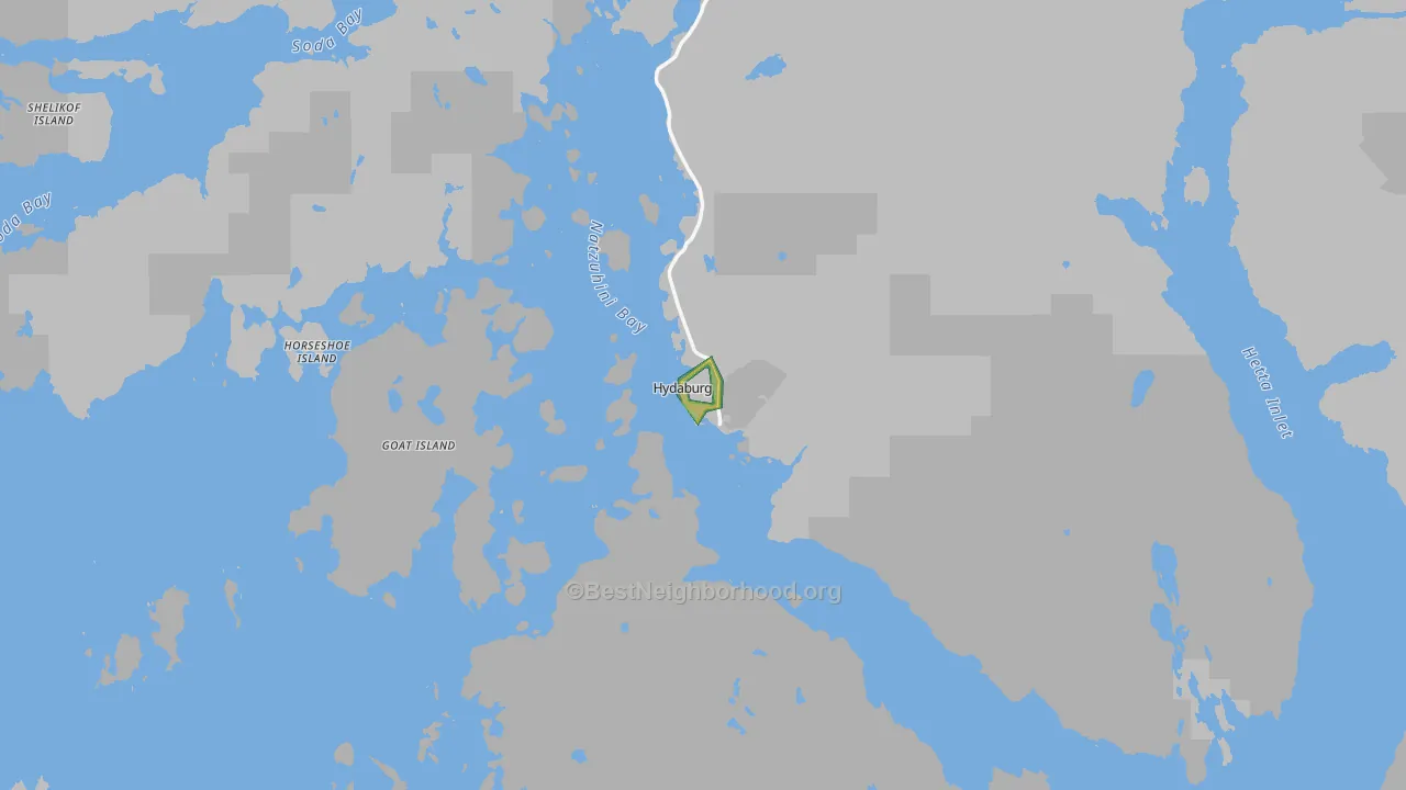 Hydaburg, AK Map of Noise Levels in Hydaburg