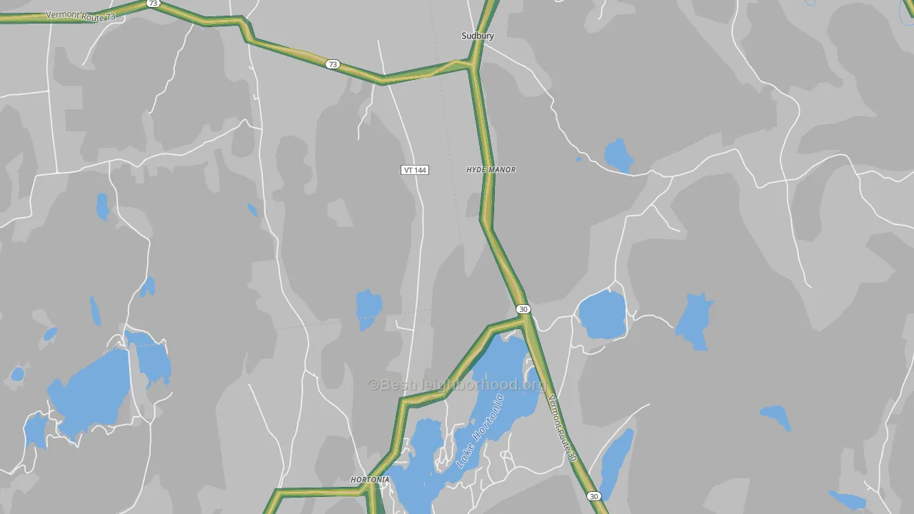 Hyde Manor, VT Map of Noise Levels in Hyde Manor