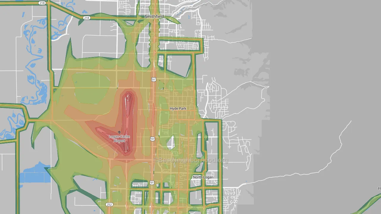 Hyde Park, UT Map of Noise Levels in Hyde Park