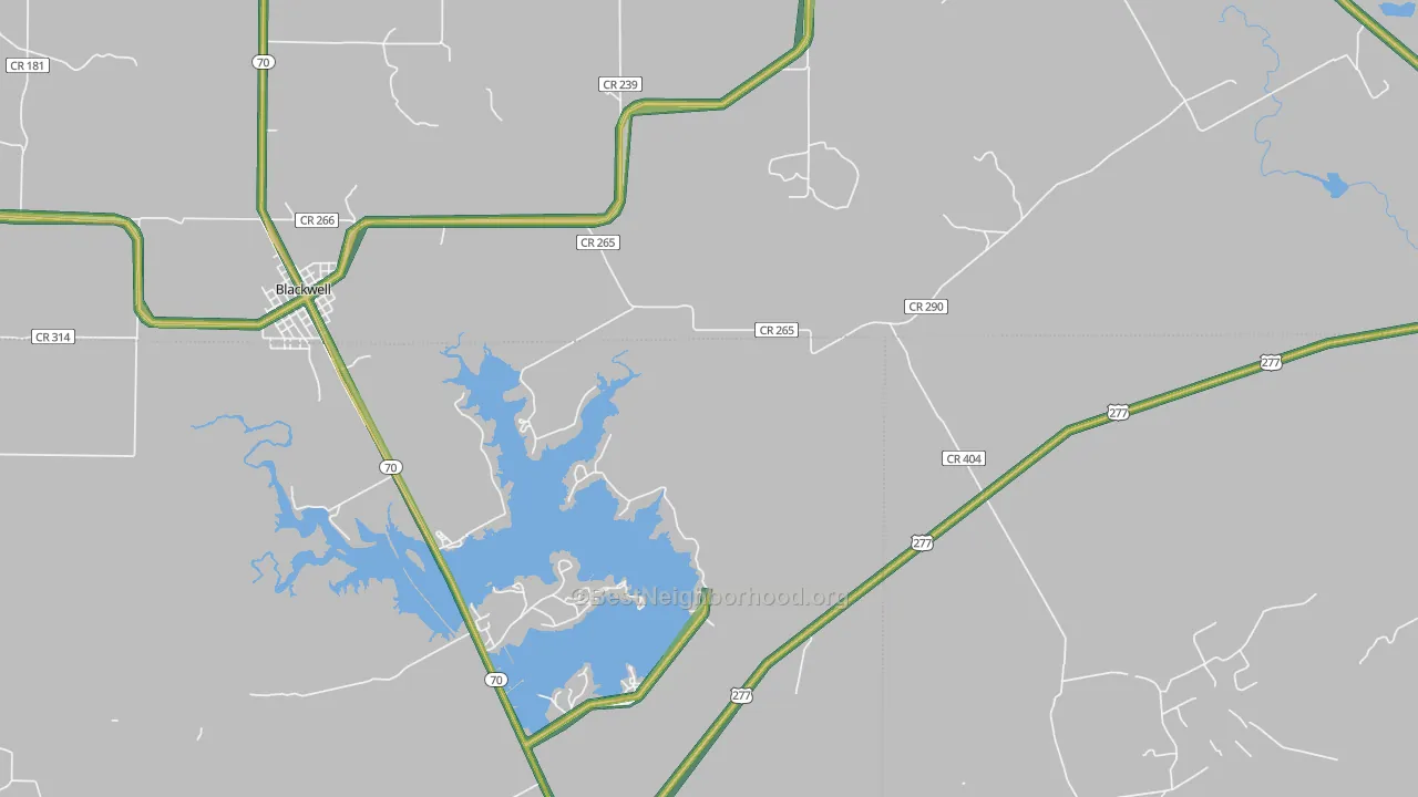 Hylton, TX Map of Noise Levels in Hylton