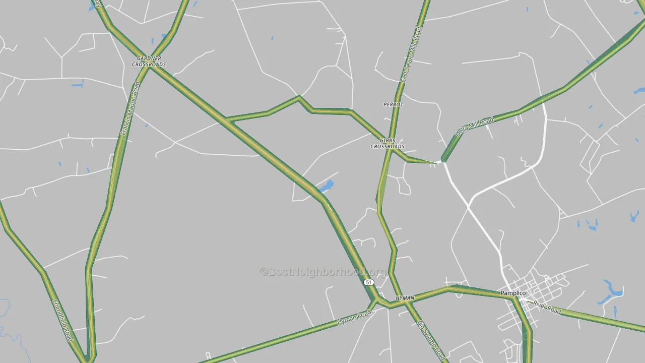 Hyman, SC Map of Noise Levels in Hyman