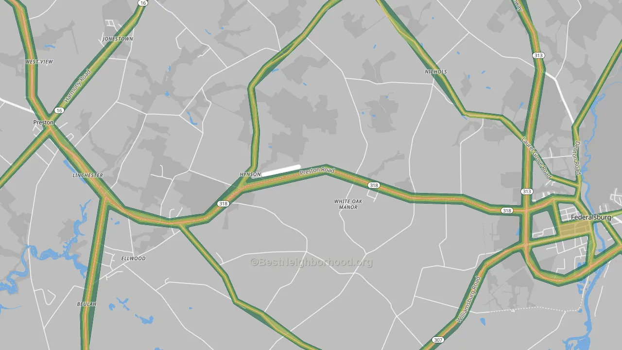 Hynson, MD Map of Noise Levels in Hynson