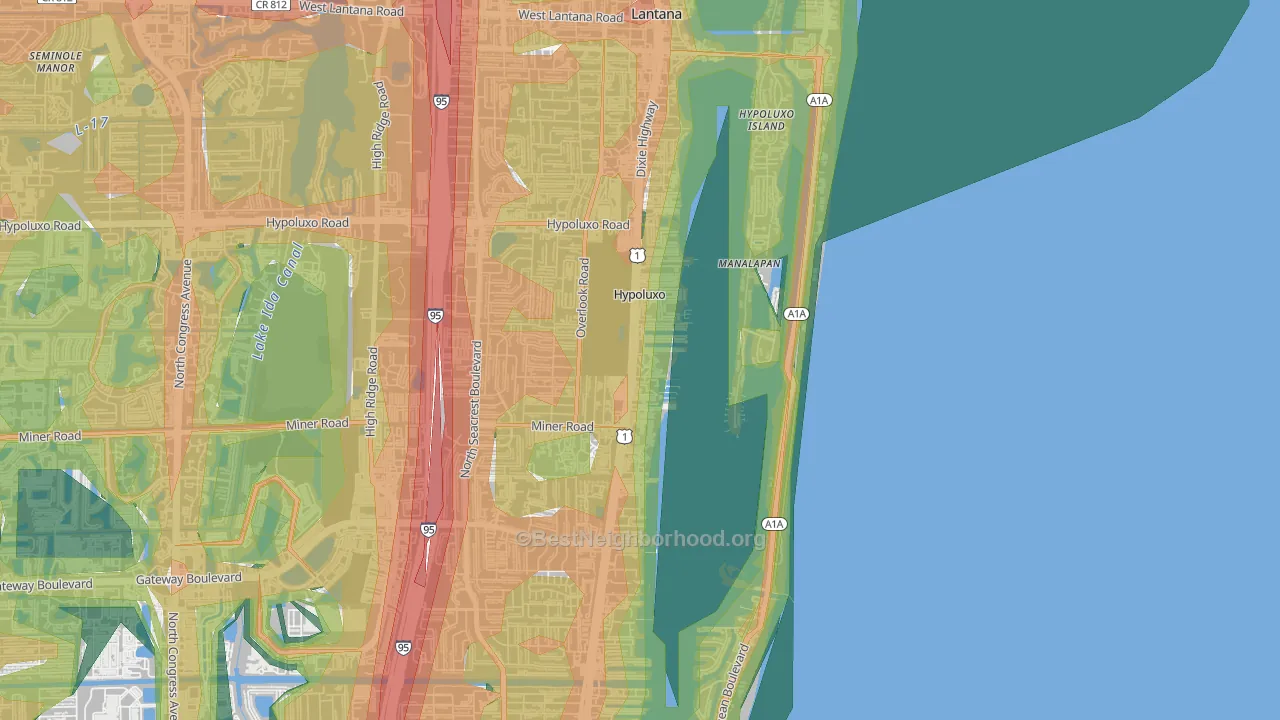 Hypoluxo, FL Map of Noise Levels in Hypoluxo