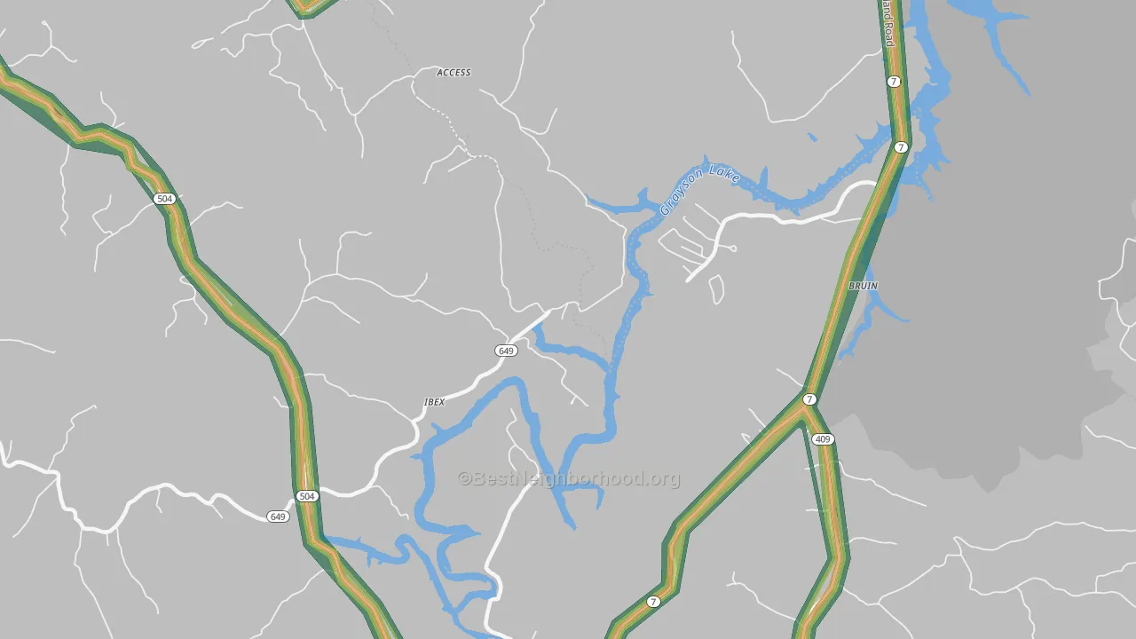 Ibex, KY Map of Noise Levels in Ibex
