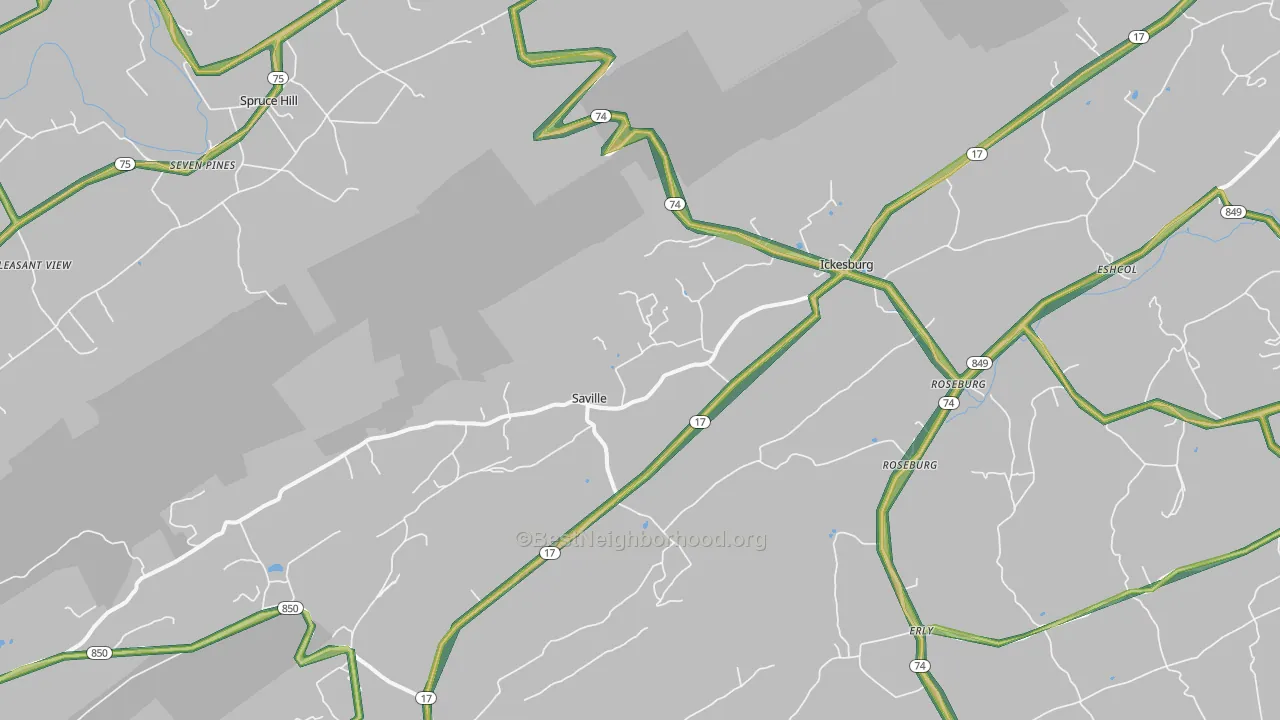 Ickesburg, PA Map of Noise Levels in Ickesburg
