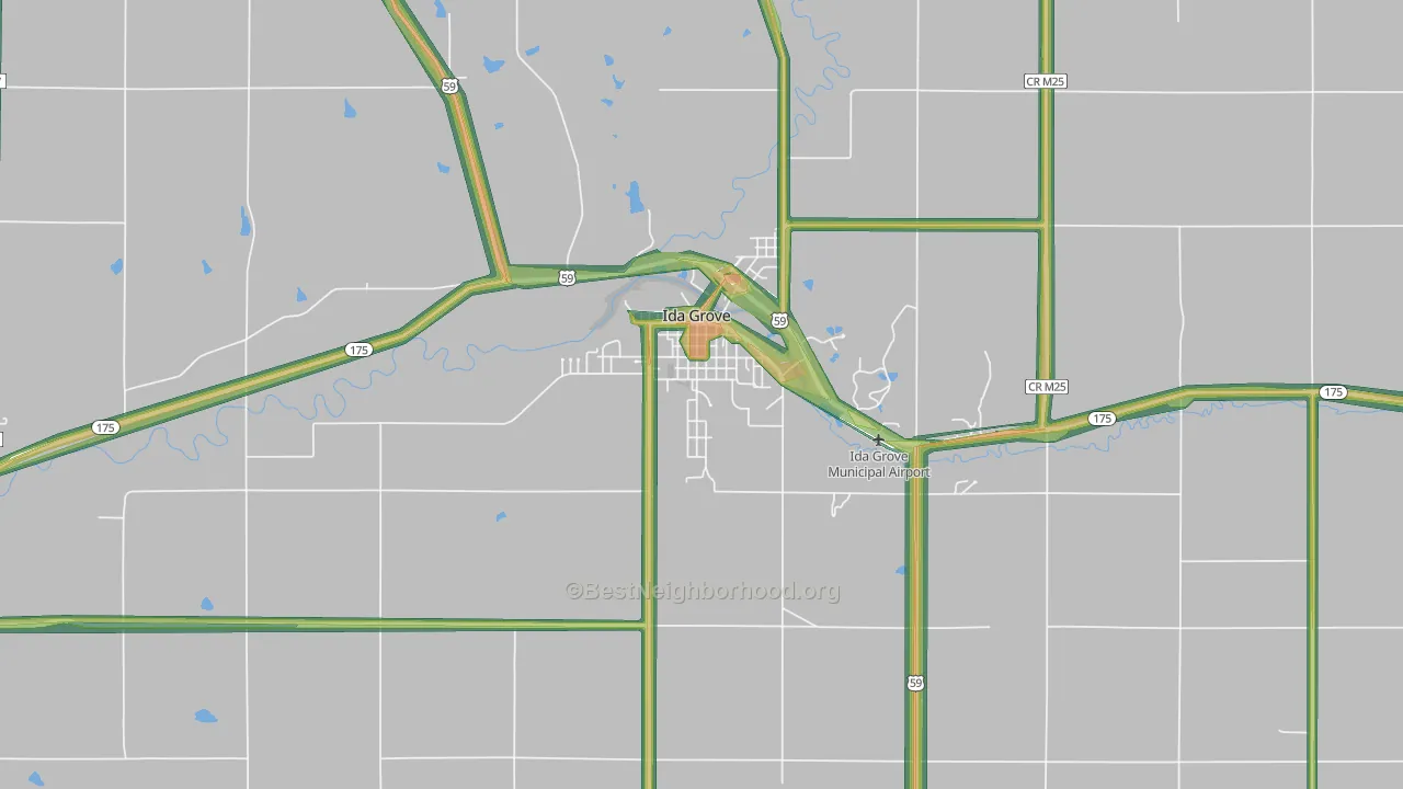 Ida Grove, IA Map of Noise Levels in Ida Grove