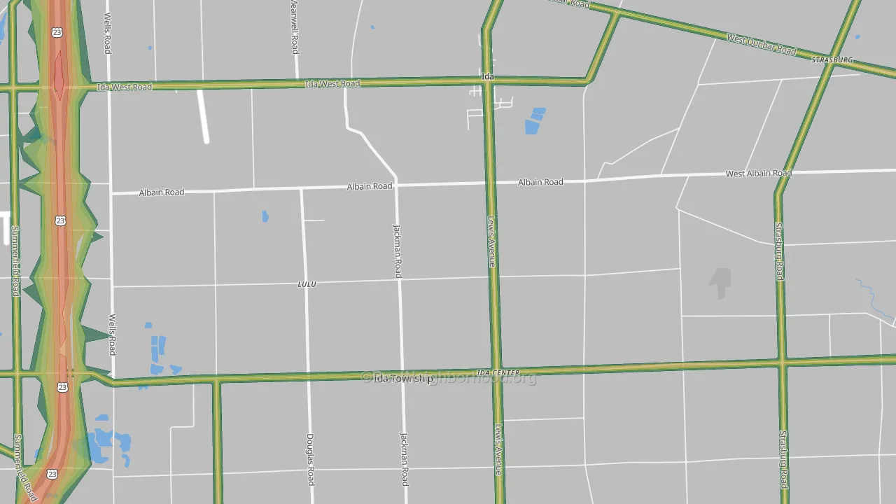 Ida, MI Map of Noise Levels in Ida