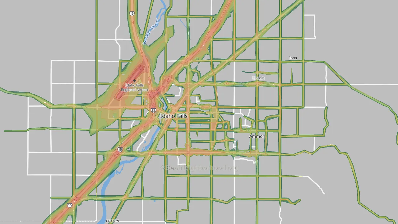 Idaho Falls, ID Map of Noise Levels in Idaho Falls