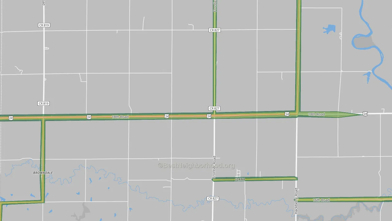 Idana, KS Map of Noise Levels in Idana